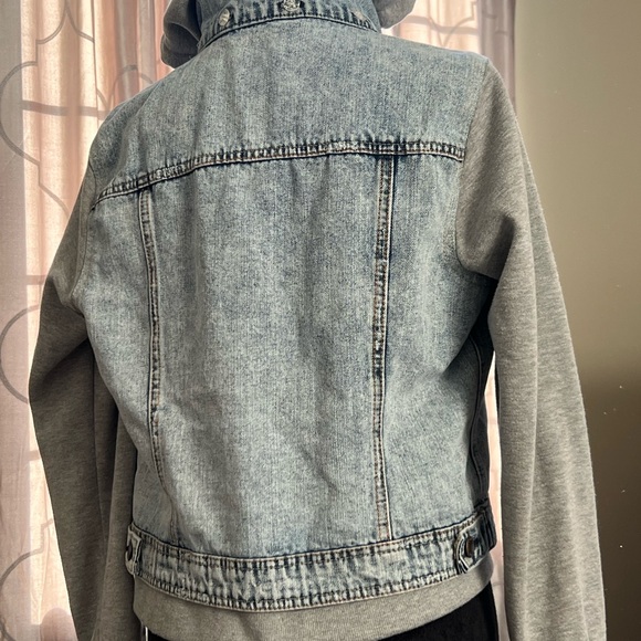 Highway Jeans Light Blue Denim Jacket with Gray Hoodie - Picture 3 of 6